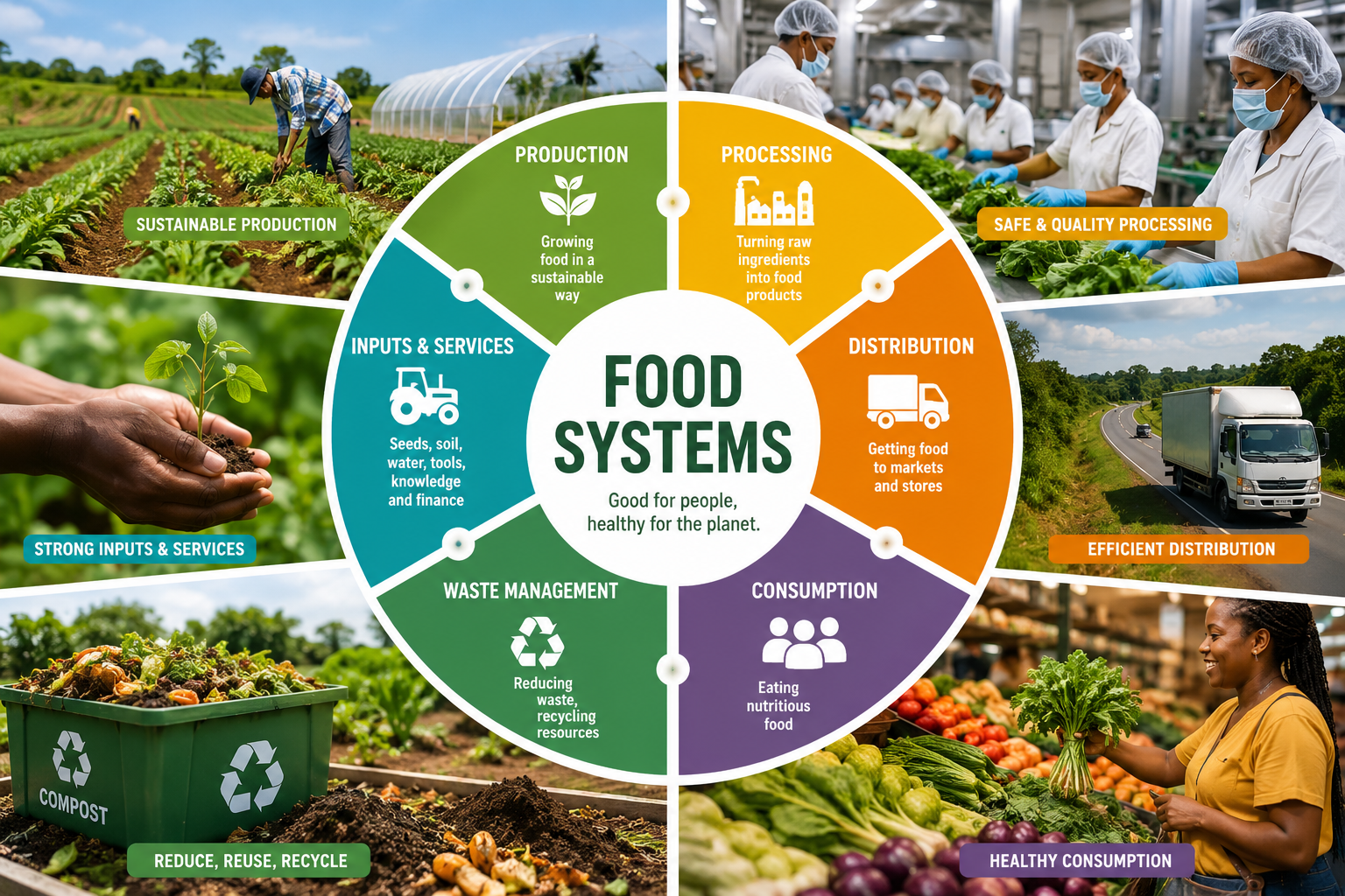 Young people working in food systems